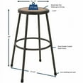 thumbnail image 4 of Lorell LLR83082 30 in. Metal Shop Stool with Wood & Medium Density Fiber Seat - Light Gray, 4 of 7