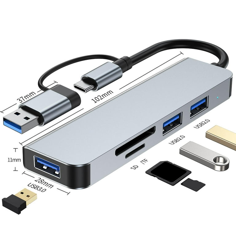5 Ports USB3.0 & USB C Hub USB3.0 & USB C to USB 3.0 USB 2.0 USB3.0 & USB C  to USB Adapter USB Docking Station for Mouse PC Keyboard Laptop