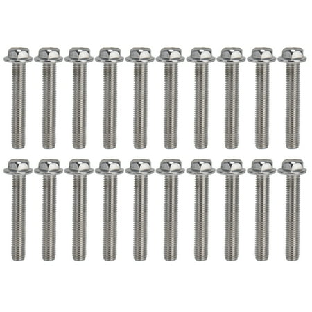 

2024 20Pcs M10x1.5 Screw Bolts A270 Stainless Steel Flanged Hex Head Bolt with Gasket DIN6921M10x60