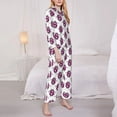 thumbnail image 3 of Hirioo Cute Number 8 for Women's Pajama Sets 2 Piece Pjs Women's Long-Sleeved Pajama Set Button Down Sleepwear,S-XXL-XX-Large, 3 of 7