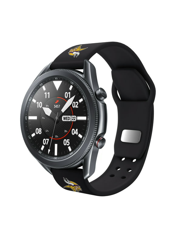 Black Minnesota Vikings 20mm Samsung Compatible Watch Band