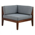 thumbnail image 1 of Linon Morningside Outdoor Acacia Wood Corner Chair with Gray Cushions in Walnut, 1 of 10