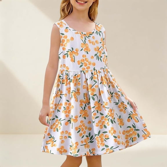 ATOGUTA Plaid Dresses for Girls Summer Boho Sleeveless A-Line Casual Beach Sundress Tank Dress Size 1T-11, Multicolor