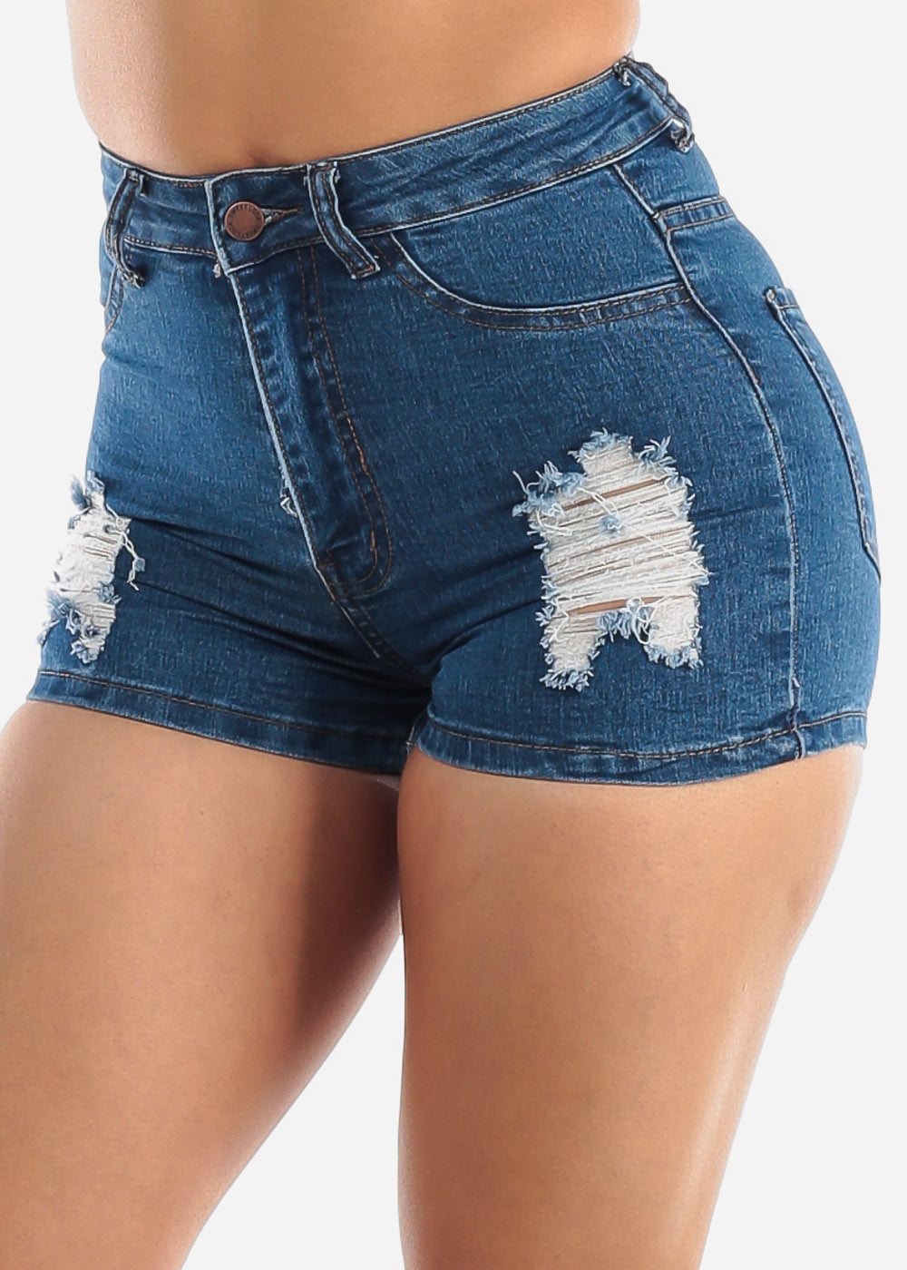 high waisted ripped jeans shorts