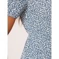 thumbnail image 5 of Unique Bargains Women's 2024 Floral Boho Dress Wrap V Neck A-Line Flowy Midi Dress XS Light Blue, 5 of 6