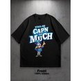 thumbnail image 2 of Men's Basic Graphic T-Shirt | Y'all Be Cap'n Too Much Design | 100% Cotton Gift For Him | Unisex Crew Neck Tee Men's Fun Cartoon Print T-Shirt., 2 of 6
