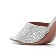 thumbnail image 3 of FSJ Women Fashion Square Open Toe Mules Slip On Crystal Flared Heel Sildes Sandals Backless Wedding Dressy Slipper Shoes Size 12 Rhinestones, 3 of 4