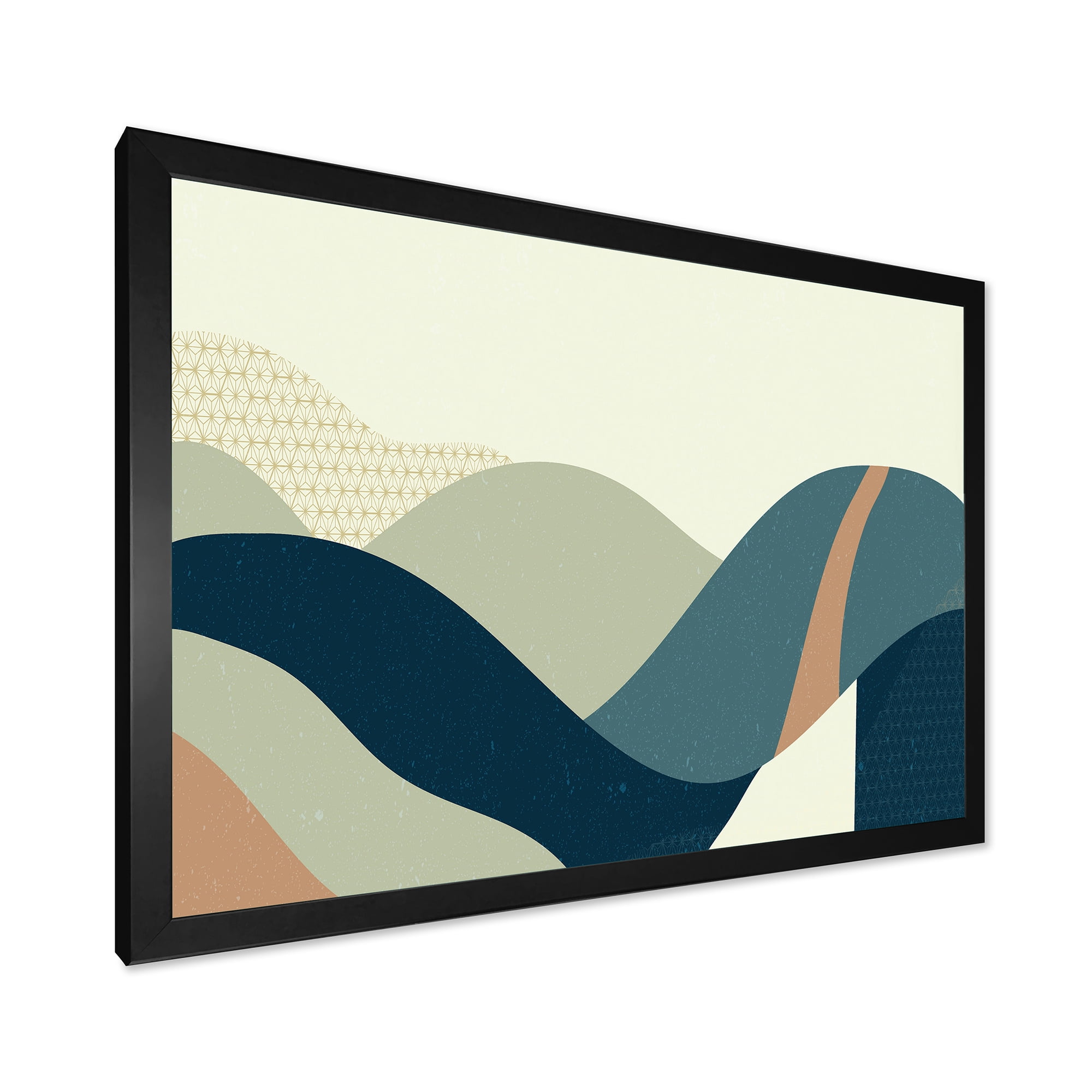 Designart 'Landscape With Hills Abstract Geometric Art' Modern Framed Art Print