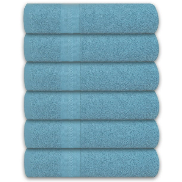 Toallas de baño ASTILTEX, tamaño grande, 100% algodón, rizo, color morado, paquete de 6