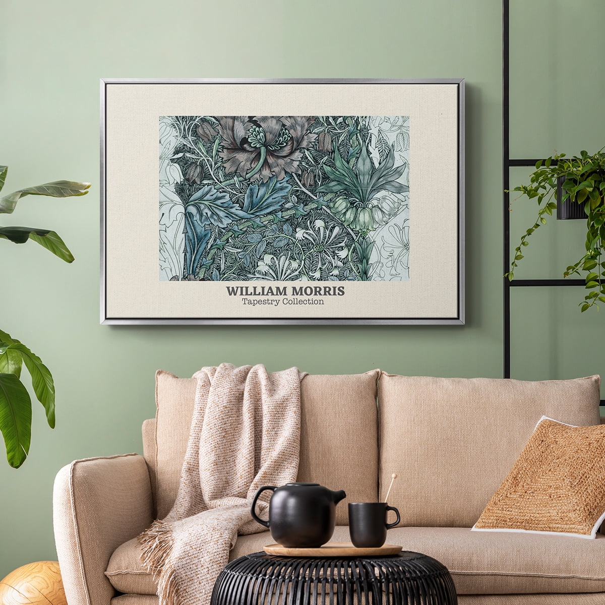 Vintage Abstract Print-XXXVII Framed in Silver Wood Gallery Wrapped Canvas 25 in. x 37 in.
