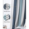 thumbnail image 3 of Blue Aqua Striped Blackout Curtains for Bedroom Living Room Darkening Curtains 90 Inch Farmhouse Stripe Art Black Out Window Curtain Privacy Insulated Window Treatment Grommet Drapes 52"x90"x2, 3 of 9