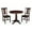Rich Mocha, variant on 36" Round Pedestal Dining Table with 2 San Remo Chairs - Mocha - 3 Piece Set