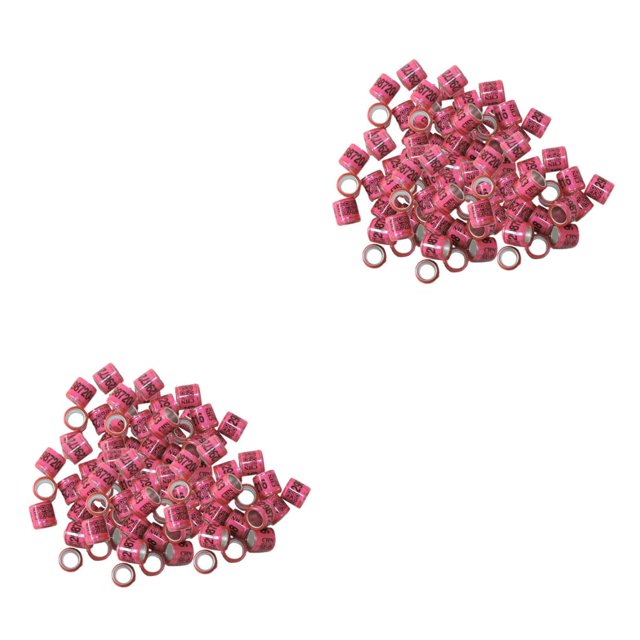 Methold 100pcs Identify Rings Aluminium Plasitc Rings Bands Leg Pigeons Rosa 2Conjunto