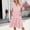 Pink, variant on Ayolanni V-Neck Women’S Dresses Pink Solid Flutter Short Sleeve Midi Dresses Girl Dresses S