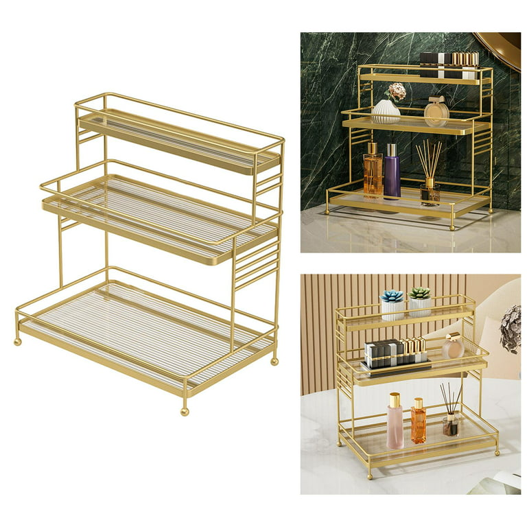 Z PLINRISE Makeup Organizer Shelf, 2 Tier Bathroom Vanity Tray for  Perfumes, Makeups, Toiletries and Skincare, Multifunctional Cosmetic  Storage Rack for Dresser and Countertop