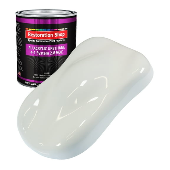 Restoration Shop Pure White Acrylic Urethane Auto Paint - Gallon Paint Color Only, Single Stage High Gloss
