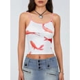 thumbnail image 2 of Biezeib Women's Cami Tank Tops Sleeveless Spaghetti Strap Koi Fish Print Slim Fit Camisole Summer Shirts, 2 of 6