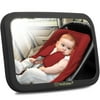 Large Baby Car Mirror by KeaBabies, Shatterproof, Crash-Tested, Rear Facing (Matte Black)