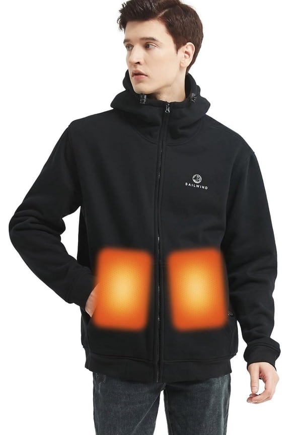 Men's Lightweight Heated Jacket Water Packable Heated Hooded Hoodie