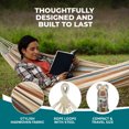 thumbnail image 4 of Bliss Hammocks 40"W Single Hammock with Rope Loops & Tree Straps, 220 lb, Hampton Stripe, 4 of 17