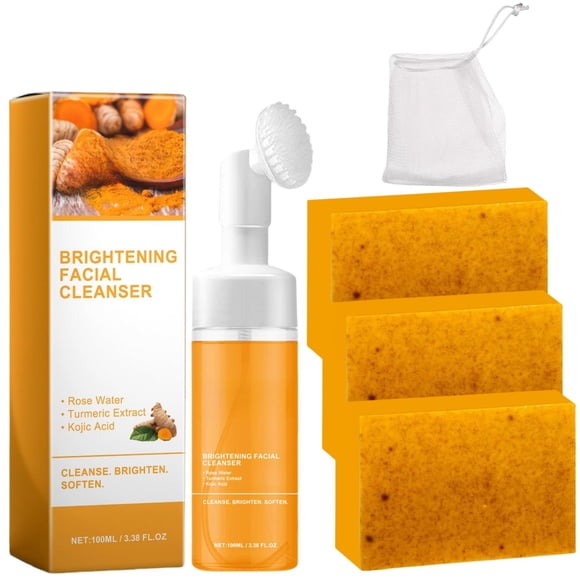 Set para el cuidado de la piel Peehss, limpiador facial y jabón con cúrcuma, 100 ml