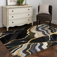 thumbnail image 5 of Black Marble Area Rug 4x6 Washable Rug Non Slip Grey Gold Texture Vintage Farmhouse Art Large Area Rug Indoor Floor Carpet for Entryway Bedroom Kitchen Living Room Home Office Dining Room Nursery, 5 of 8