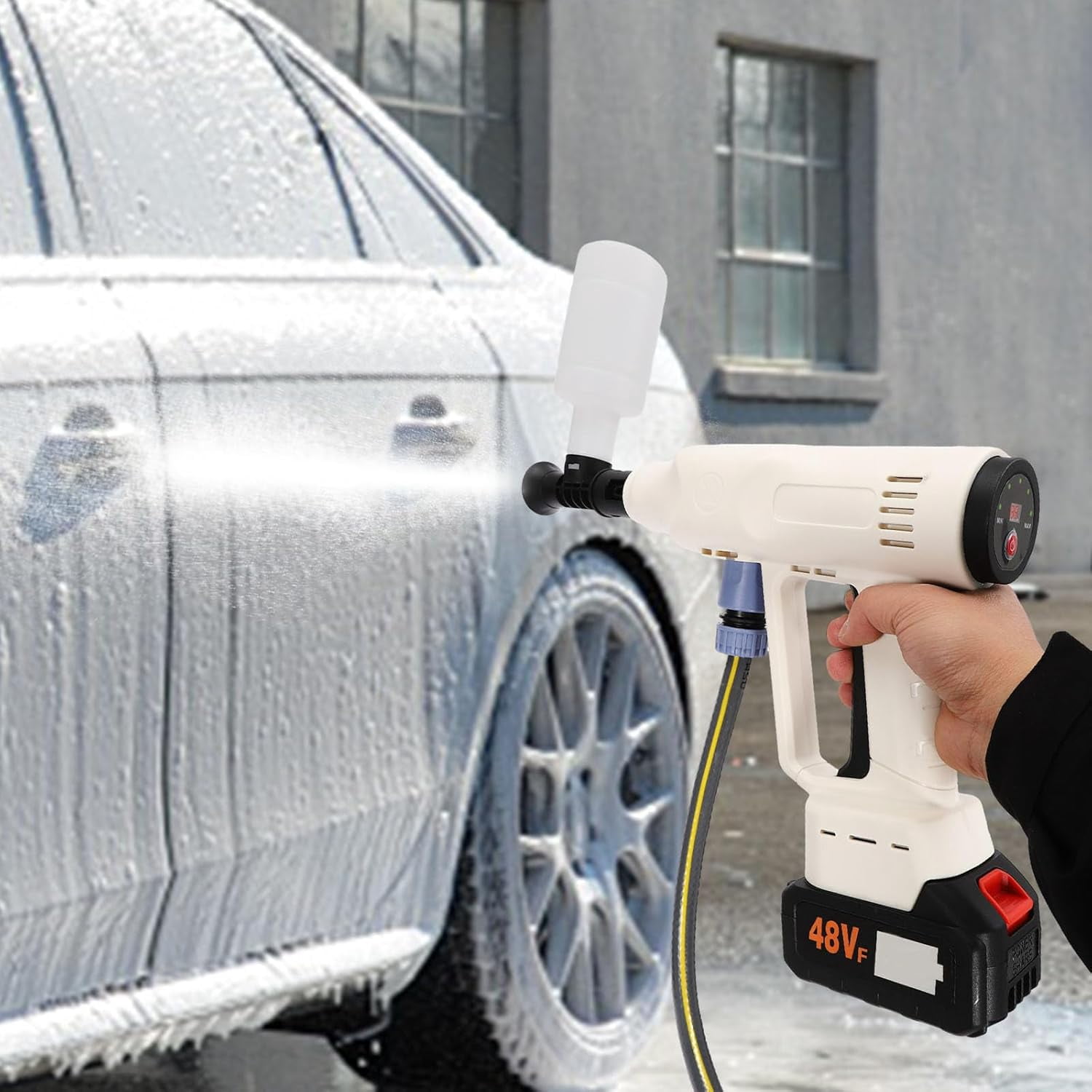 Cordless Pressure Washer,Handheld Electric Pressure Washer 3 Speed Pressure Washer Rechargeable Battery Washer Gun Water Guns for Car Home Garden Wash