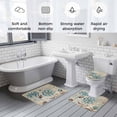 thumbnail image 6 of Blue Flowers Bathroom Rugs Set Vintage Country Spring Teal Tulip Floral Butterfly Non Slip Absorbent Soft Bath Mats 3 Piece Set with Bathroom Rug, U-Shaped Floor Mat, Toilet Seat Cover Small Size, 6 of 9