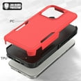 thumbnail image 2 of Decase for iPhone 16 Pro Max Rugged Case, Shockproof Heavy Duty Hybrid Protection Hard PC Shell Flexible TPU Bumper, Military Grade Drop Proof Durable Protective Case with Screen Protector,Red, 2 of 5