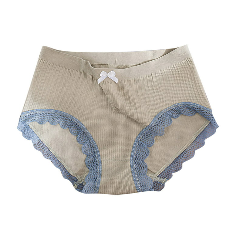 CLZOUD Cheeky Underwear Nylon Spandex Women Lace Panties Mid Waist Seamless  Breathable Comfortable Cotton Crotch Briefs 