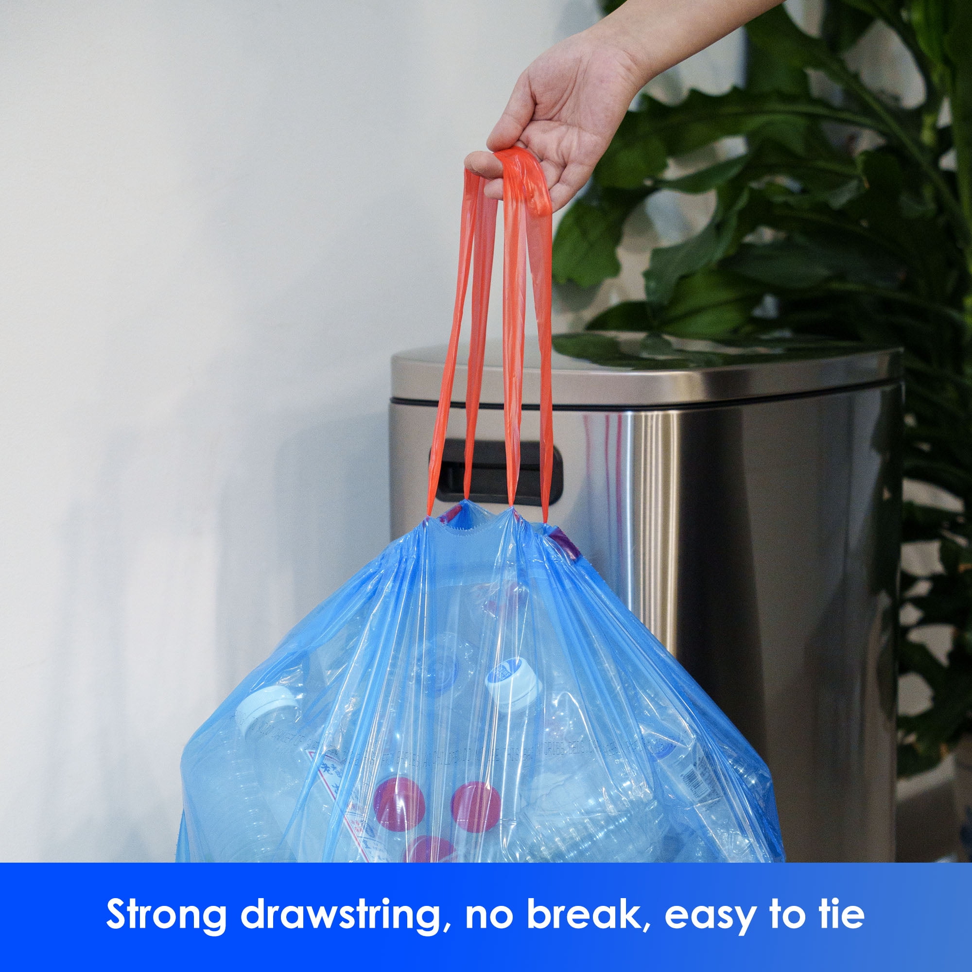 HygiCare Recycling Trash Bags, 30 Gallon, 120 Count, Unscented, Super Strong, Leakproof, Translucent Blue