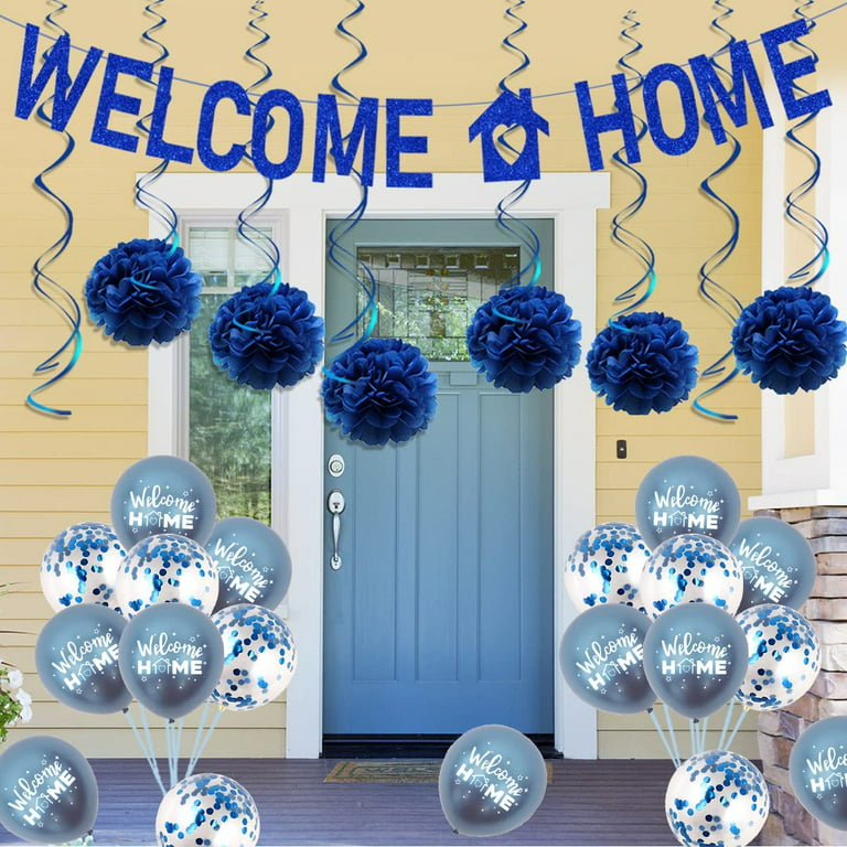 Welcome Home Balloons Decorations Blue Welcome Home Party Supplies ...
