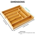 thumbnail image 2 of Vaiyer Bamboo Expandable Drawer Organizer for Utensils Holder Expands up to 17.5 inches wide, Adjustable Cutlery Tray, Wood Drawer Dividers Organizer or Flatware, Silverware, Knives in Kitchen, 2 of 7