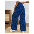 thumbnail image 2 of Pantalones SweetyRocks con estampado de leopardo, cintura alta, pierna ancha, azul, mujer, 2 of 6