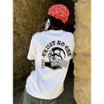 thumbnail image 4 of Men's Skull Trust No One Graphic T-Shirt Cotton White Short Sleeve Crewneck Oversized, 4 of 9