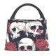 thumbnail image 1 of Fotbe Gothic Skulls And Roses Bolsa Térmica Portátil con Estampado, Bolsa de Entrega de Alimentos Aislada, Bolsa Reutilizable de Gran Capacidad para Comidas y Supermercado, 1 of 6