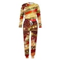 thumbnail image 6 of Feancey Christmas Two Piece Womens Oufits Glitter Xmas Print Lounge Tracksuits Set Casual Long Sleeve Round Neck Tops and Pants Sweatsuits Jogger Sets Christmas Sales Red S, 6 of 6