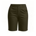 thumbnail image 3 of Gym Shorts Women Long Women’s Golf Shorts, High Waist Bermuda Shorts with Pocket, Summer Outdoor Workout Sports Bottoms Green-a L, 3 of 6