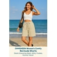 thumbnail image 5 of OHHSHEEN Women's Comfy Bermuda Shorts - Elastic Drawstring Waist, Utility Pockets, Summer Casual, 5 of 6