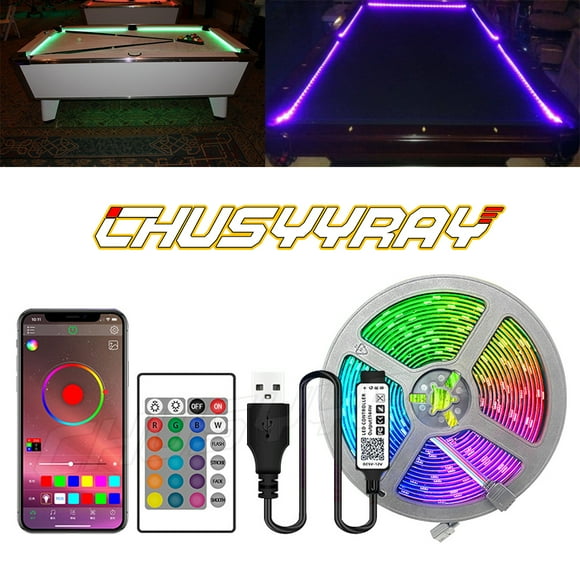 16.4Ft LED Strip Light Bar Billiard Pool Table Bumper 5V LED RGB Color Changing Lights Remote