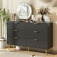 thumbnail image 6 of LUCKYELF Wooden Chest of Drawers, 6 Drawer Dresser, Modern Storage Cabinet with Drawer for Bedroom, Living Room, Study, Black, 6 of 7