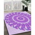 thumbnail image 3 of Ahgly Company Machine Washable Indoor Square Transitional Crimson Purple Area Rugs, 6' Square, 3 of 7