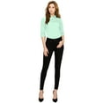 thumbnail image 5 of Made by Johnny Women's 3/4 Sleeve Tailored Button Down Shirts XXXL COOL_MINT, 5 of 6