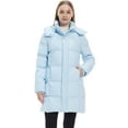 thumbnail image 2 of Wantdo Women's Winter Coat Warm Puffer Jacket Recycled Winter Bubble Jacket with Detachable Hood Light Blue L, 2 of 10