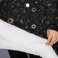 thumbnail image 3 of Oversized Wearable Blanket Hoodie,Black Gold Zodiac Sun Moon Pattern Sherpa Blanket Hoodie with Super Pockets,Super Warm Fuzzy Pullover for Women & Men, 3 of 6