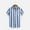 A0469-Blue, variant on QUINDOS Button up Hawaiian Tropical Shirts for Men Summer Short Sleeve Casual Shirts Vacation Beach Striped Loose Fit Shirts