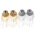 thumbnail image 4 of 1 par de hombres y mujeres Crystal Punk Tassel Epaulette Rivet Shoulder Board Hugo Hombro de broche, 4 of 10