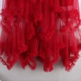 thumbnail image 4 of BRGZLK Women's Tulle Skirt Summer Casual Solid Color Asymmetrical Ruffle Mesh Breathable Tiered Trendy Elastic High Waist Fairy Skirt Costume Red Free Size, 4 of 5