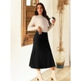 thumbnail image 3 of DARING DIVA Women's Ribbed Knit A-Line Skirts Stretchy Sweater Midi Skirt XL Black, 3 of 8