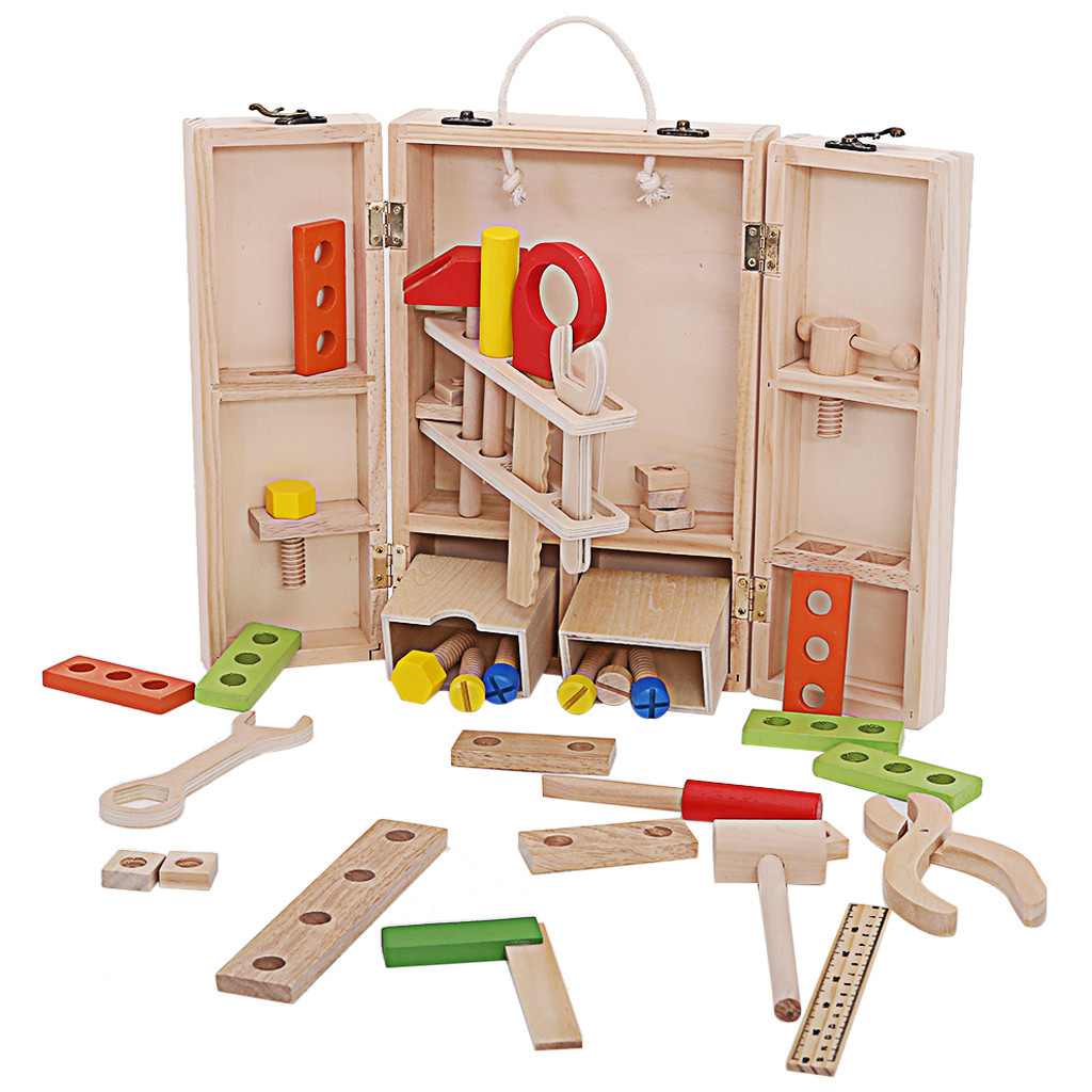 kids wooden tool box